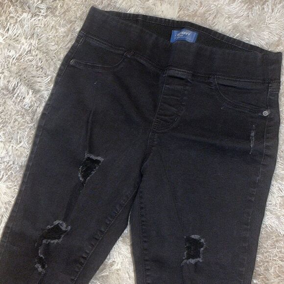 Old Navy Rockstar black distressed jeans size 10 - Picture 2 of 6